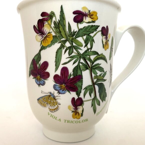 Portmeirion Coffee Tea Cup Mug The Botanic Garden Viola Tricolor Butterfly 1818 - Picture 3 of 13